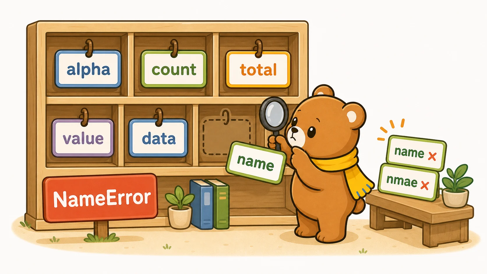 NameError: name is not definedの図解